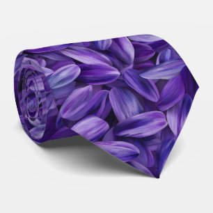 Lavender Flower Petals Pattern Neck Tie