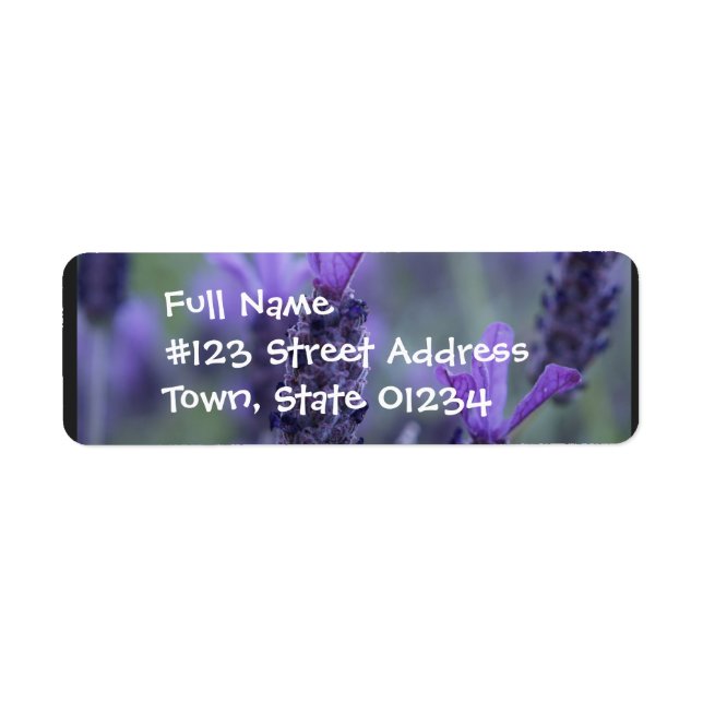 Lavender Flower Photo Return Address Label (Front)