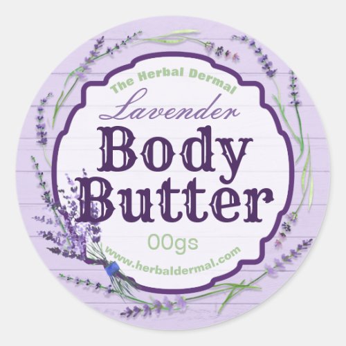Lavender Flower Purple Body Butter Labels