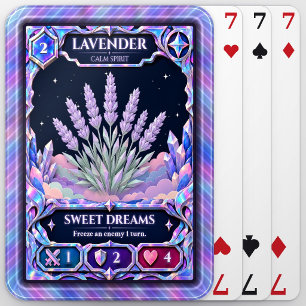Lavender Flower, Rainbow Foil Art Poker Cards