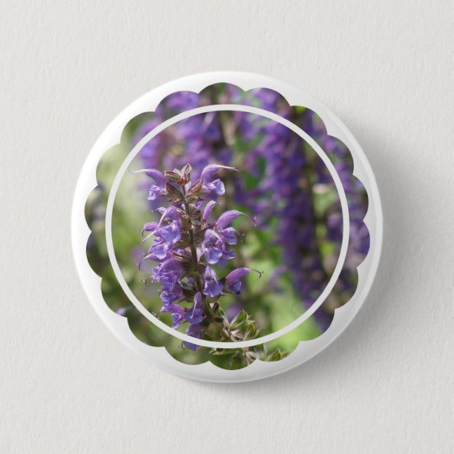 Lavender Flower Round Button (Front)
