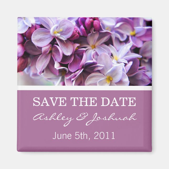 Lavender Flower  Save The Date Magnets (Front)