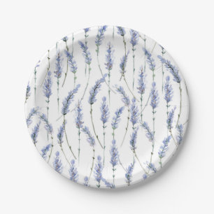Lavender Flower Sprigs Rustic Floral Paper Plates