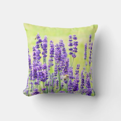 Lavender Flower Throw Pillow
