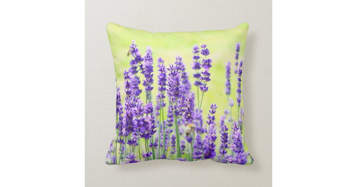 Lavender Flower Throw Pillow