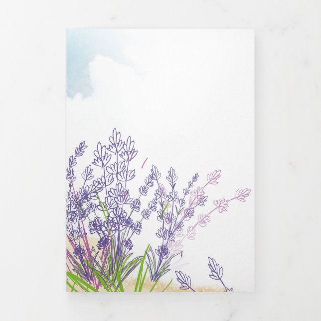 Lavender flower Tri-Fold holiday card (Cover)
