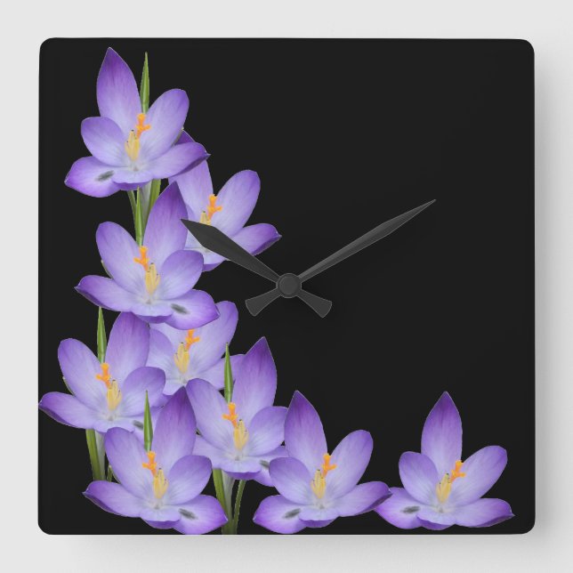 Lavender Flower Wall Clock (Front)
