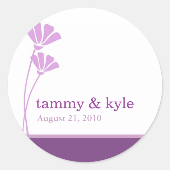 Lavender Flower Wedding Stickers (Front)