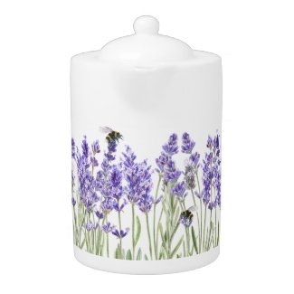 Lavender Flowers And Bumblebees