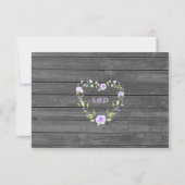 Lavender Flowers Barn Wood Lace Wedding Save The Date (Back)