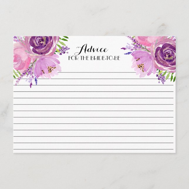 Lavender FLowers  Beautiful Floral Advice Cards (Front)