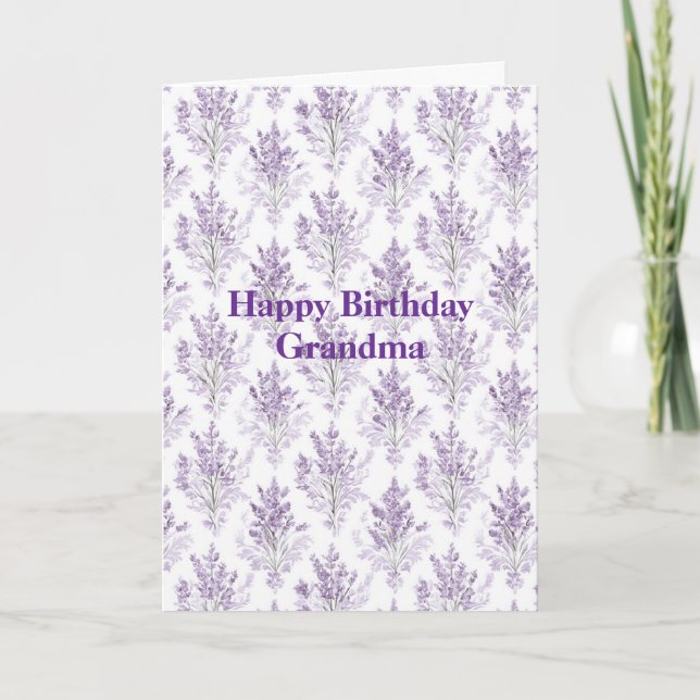 Lavender Flowers Birthday Card (Front)