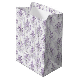 Lavender Flowers Birthday Medium Gift Bag