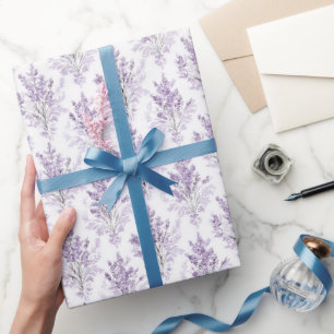 Lavender Flowers Birthday Wrapping Paper