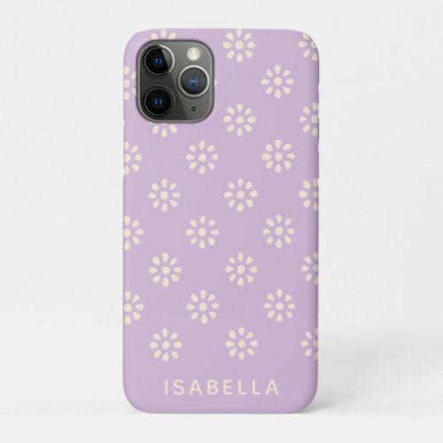 Lavender Flowers Boho Pattern Personalized iPhone 11 Pro Case