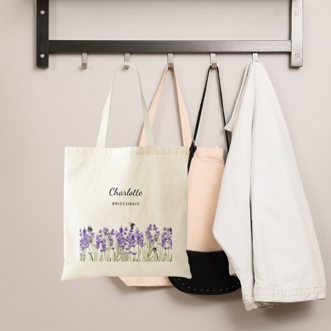 Lavender flowers bridesmaid tote bag (Creator Uploaded)