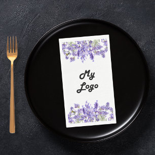Lavender flowers business logo paper guest towels