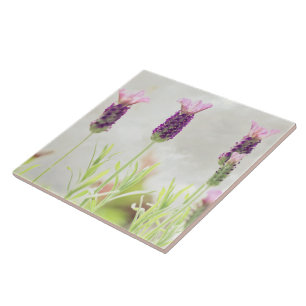 Lavender Flowers Ceramic Tile