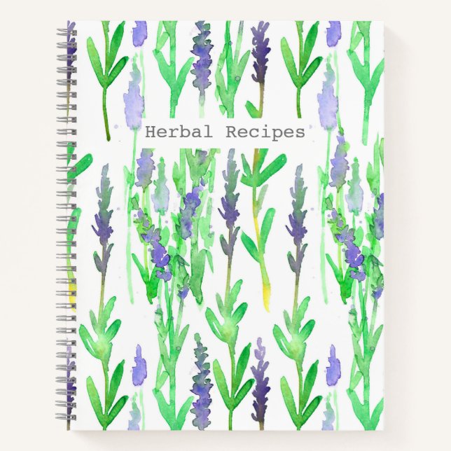 Lavender Flowers Cooking Recipes Herbs Notebook (Front)