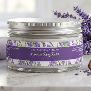Lavender Flowers Cosmetics Jar Label