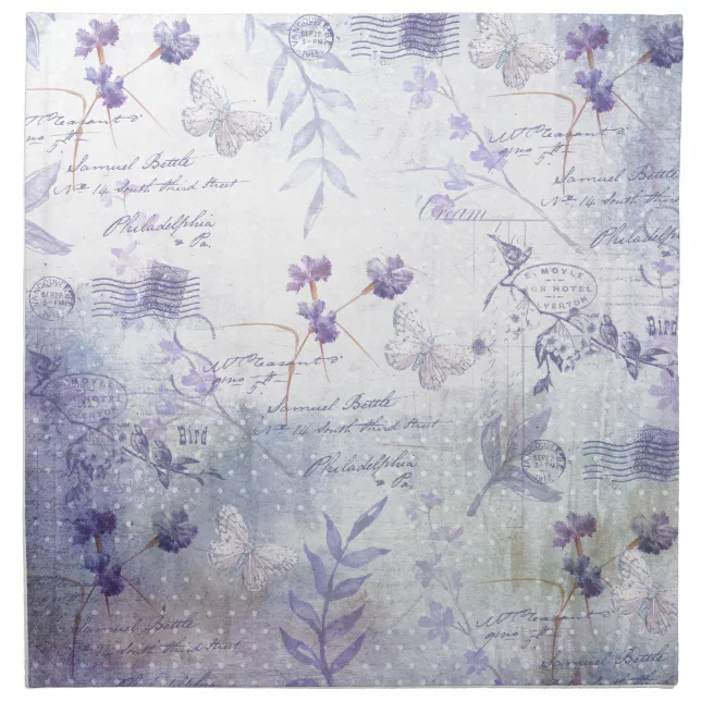 Lavender Flowers Decoupage Cloth Napkin Zazzle