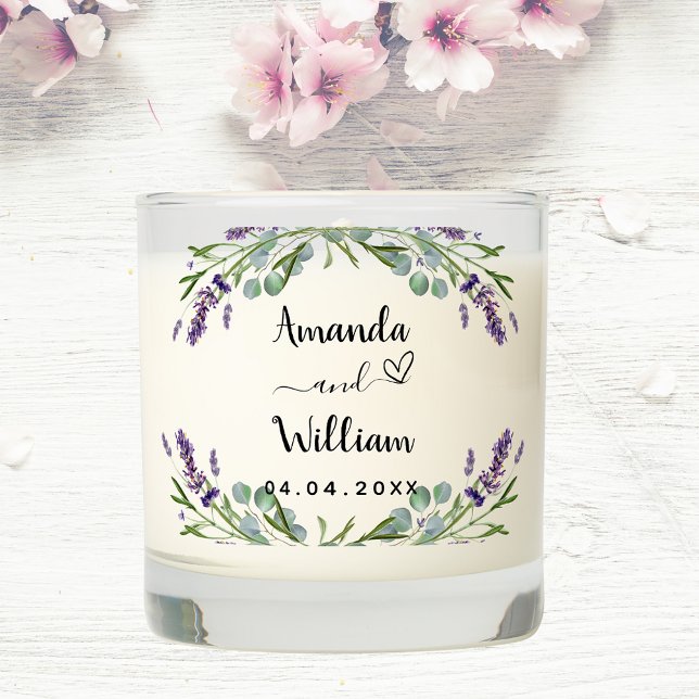 Lavender flowers eucalyptis wedding scented candle (Creator Uploaded)