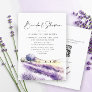 Lavender Flowers Field Bridal Shower QR code Invitation