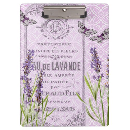 Lavender Flowers French Vintage Collage Clipboard