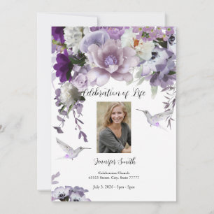 Lavender Flowers Hummingbird Invitation