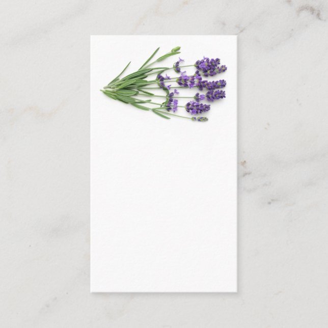 Lavender Flowers Isolated On White Background Business Card (Front)