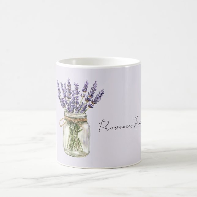 Lavender Flowers Jar Provence, France Coffee Mug (Center)