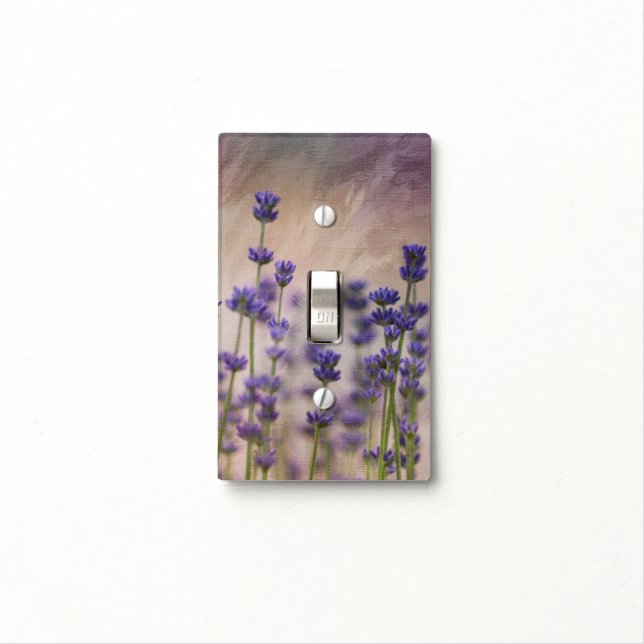 Lavender Flowers Light Switch Cover (In Situ)