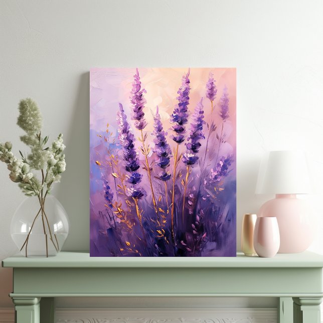 Lavender Flowers Oil-Painting Portrait Canvas Print (Creator Uploaded)