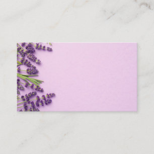 Lavender flowers on pink background business card
