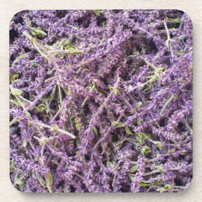 Lavender flowers pattern coaster (Front)