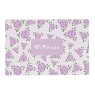 Lavender Flowers Pattern Personalized Placemat