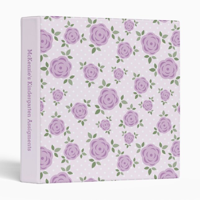 Lavender Flowers Personalized 3 Ring Binder (Front/Spine)
