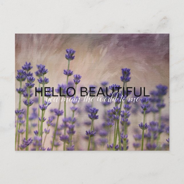 Lavender Flowers Personalized Postcard (Front)