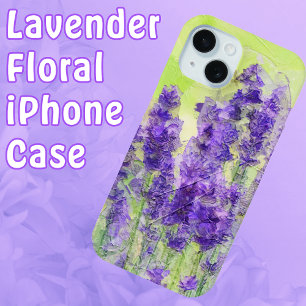 Lavender Flowers Purple Watercolor Floral iPhone 15 Case