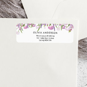 Lavender Flowers Return Address Label
