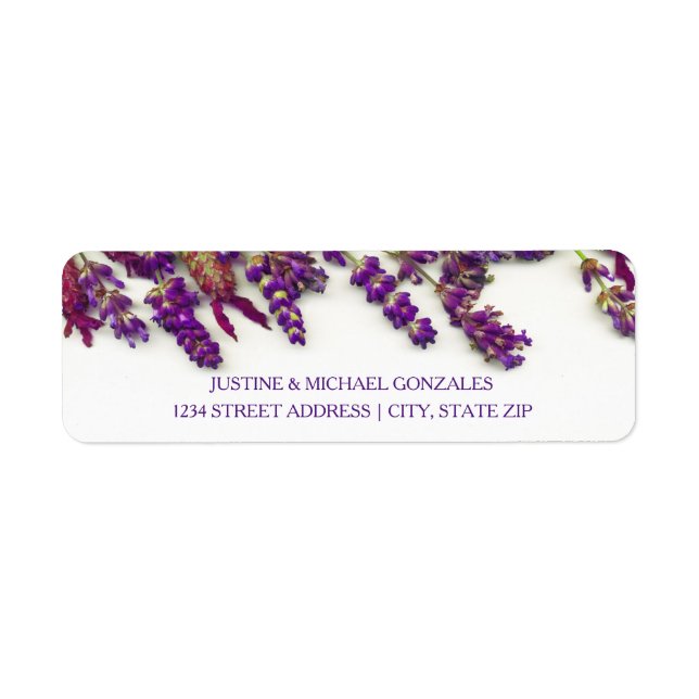 Lavender Flowers - Return Address Labels (Front)