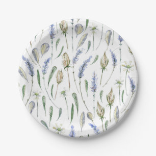 Lavender Flowers Rustic Floral Paper Plates