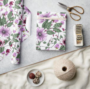 Lavender flowers seamless pattern wrapping paper