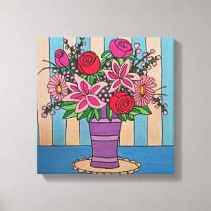 Lavender Flowers Stretched Canvas Print
