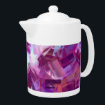 LAVENDER FLOWERS TEAPOT<br><div class="desc">An impressionist design of lavender flowers and blue sky.</div>