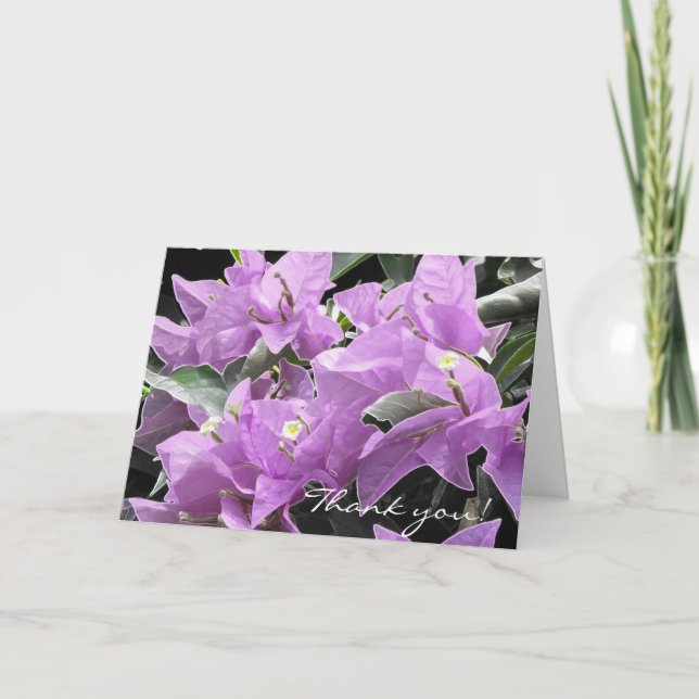 Lavender Flowers Thank You Card (Front)
