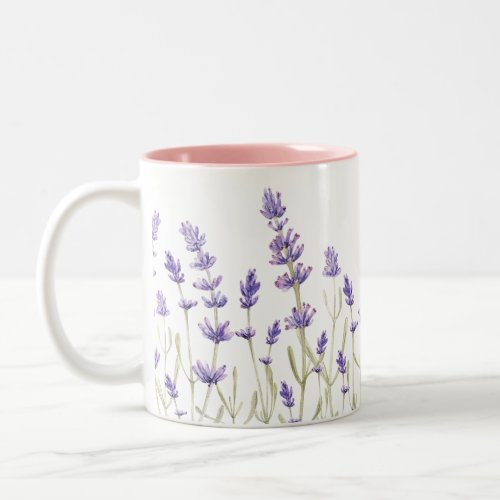 Lavender Flowers  Two_Tone Coffee Mug