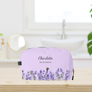 Lavender flowers violet bridesmaid dopp kit