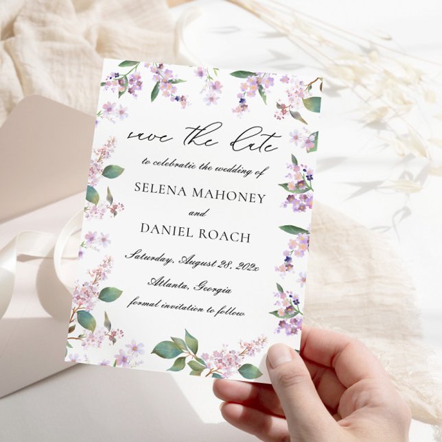 Lavender Flowers Violet Wedding  Save The Date (Creator Uploaded)