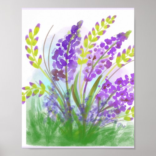Lavender Flowers Watercolor Art Print | Botanical